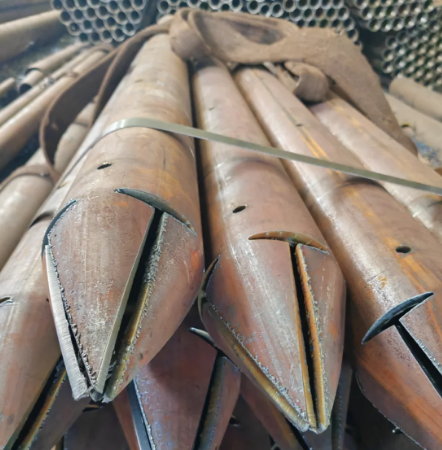 邵阳出尖打孔加工无缝注浆钢花管注浆管厂家
